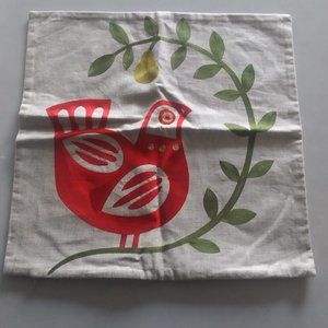 Crate and Barrel Holiday Dove Pillow Christmas Decory NEW with tags